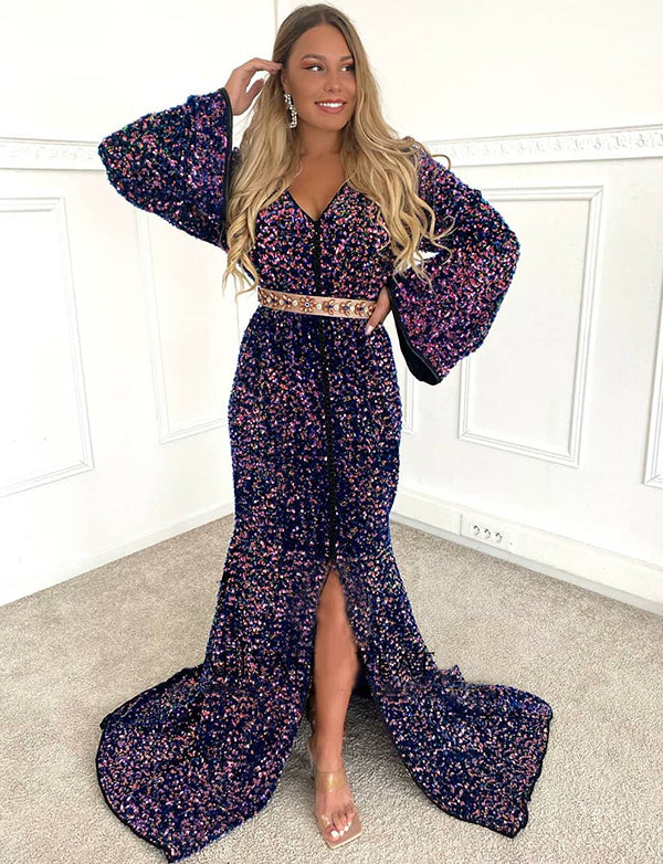 Paillette Violet Caftan Moderne